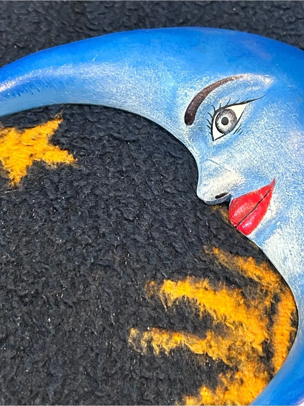 Vintage 90s Celestial Blue Moon Whimsigoth Witchy Gallery Wall Hanging Decor